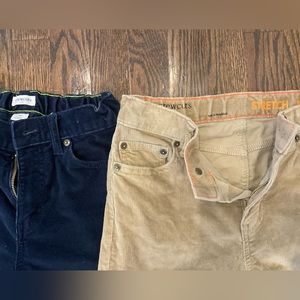 Crewcuts/JCrew boys size 10 camel and Navy corduroy’s